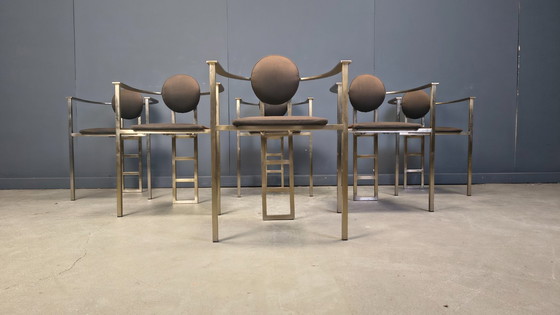 Image 1 of Post modern dining chairs by Belgochrom, set of 6 - 1980s