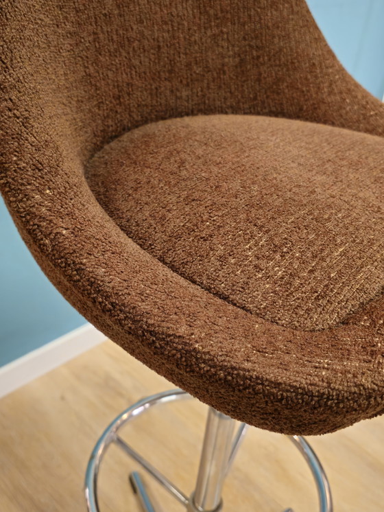 Image 1 of Tabouret de bar vintage chromé style futuriste