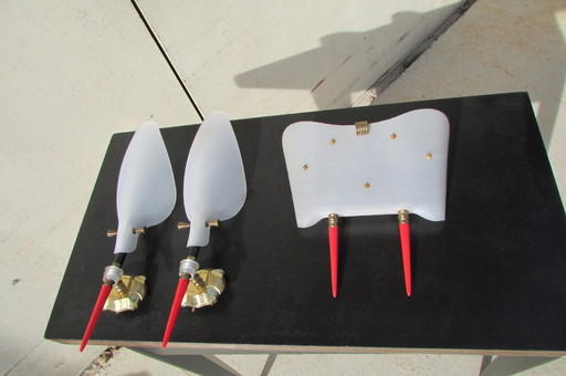 Wall sconce and two wall sconces from the 1960s, 3 pieces