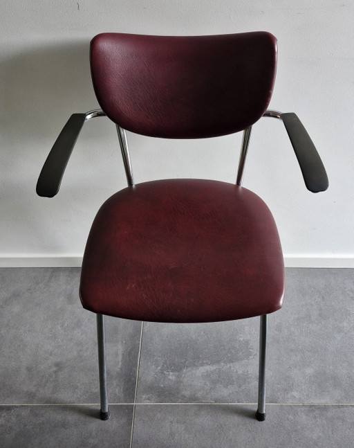 Mesa de comedor o silla de oficina De Wit cromada vintage