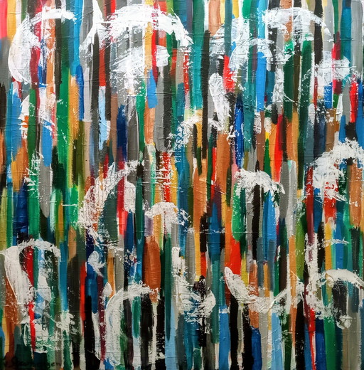 T. van Steenbergen "¡FELIZ, FELIZ!" nuevo 100 x 100 cm