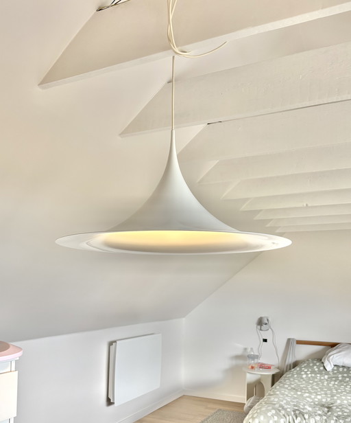 Vintage Fog & Mørup Semi pendant lamp - 60 cm - white - Danish mid - Century / space age design - ca. 1970