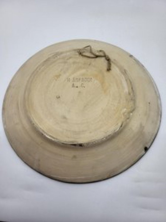 Image 1 of Assiette Décorative en Céramique par H. Arfaoui, 1970s