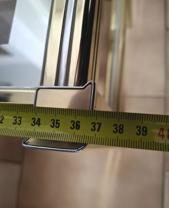 Image 1 of Set of 1980s glass and brass coffee tables