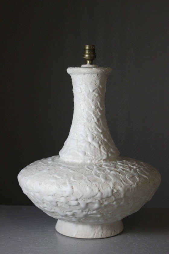 Image 1 of Large 42cm vintage brutalist ceramic lamp base from West Germany, 1960s