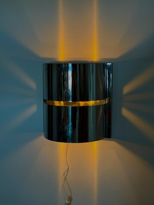 Chrome space age wall lamp by Minilumi Design