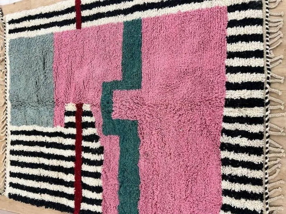 Handwoven rug 100x200 cm, wool, multicoloured, Morocco – Rugs & carpets, Art Deco (photo 3 of 9)