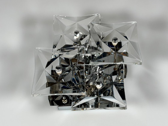Image 1 of Lampada da parete Wall Scone anni '60/'70 di Kinkeldey Leuchten, design in vetro e cromo