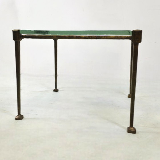 Image 1 of Lothar Klute brutalist coffee table from the 70s/80s, brass with glass