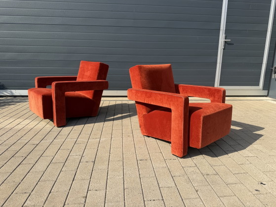 Cassina Utrecht Stuhl Terrakotta, G. Rietveld Neuwertiger Zustand! – Sessel, Textile (photo 9 of 15)
