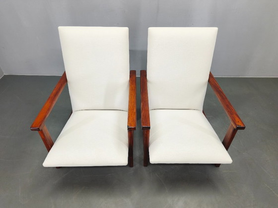 Image 1 of Pair of Mid-Century Pine Lounge Chairs, Czechoslovakia 1970s