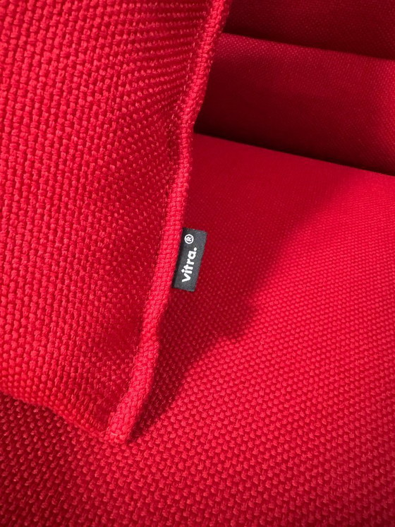 Image 1 of Vitra Alcove Lounge Upholstered Sofa Classic Couch Office Red