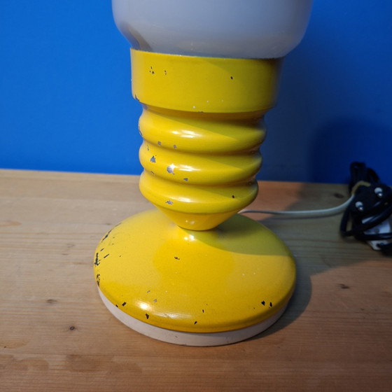 Image 1 of Mid-century Italian space-age table lamp glass metal