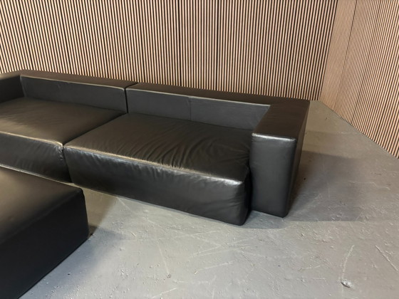 Image 1 of Jencikova Design Divano + poggiapiedi in pelle nero