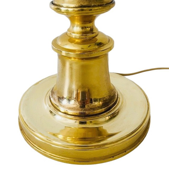 Image 1 of Lampada da tavolo vintage Hollywood Regency XL in ottone grigio oro