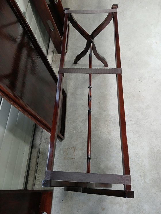 Image 1 of Antique mahogany butler's tray/tray table/side table