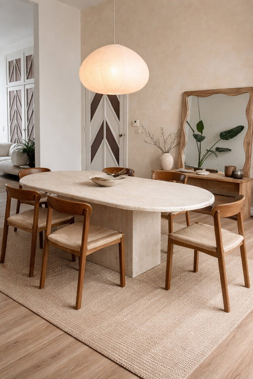 Vintage-Esstisch aus Travertin