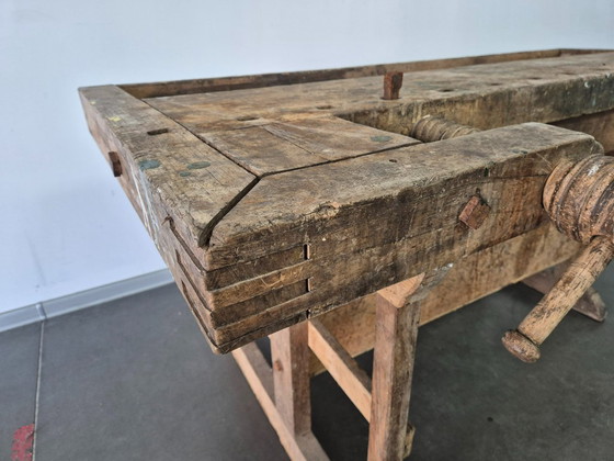 Antieke Vintage Timmermanswerkbank – Tuintafels, Wood (photo 7 of 21)
