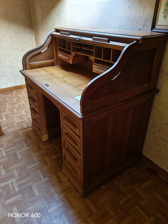 Scrivania (autentica Scrivania americana a cilindro) – Scrivanie, Legno (photo 5 of 5)