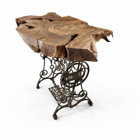 Image 1 of Vintage tafel van populierenhout, jaren 1950