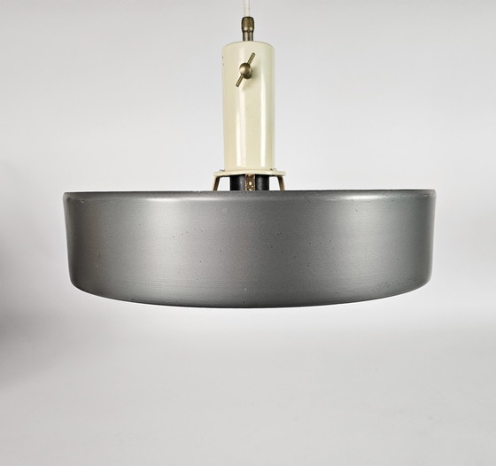 Image 1 of Anvia Almelo - J. Hoogervorst - "Model 4017"  - Ufo Pendant Lamp - Anthracite - Dutch Design - 60'S