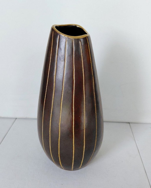 Bay Keramik Sgraffito Vaas Nr 553-20 MCM Germany 40-50