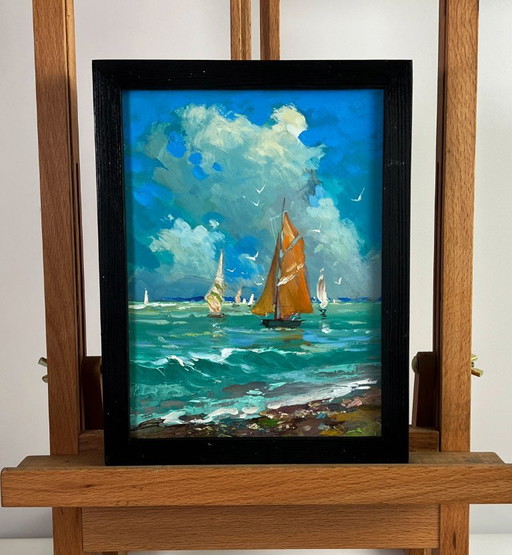 Sailboats at Sea