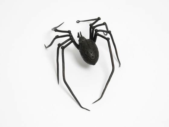 Image 1 of Prachtige Italiaanse Mid Century Moderne "Spin" wanddecoratie van ijzer