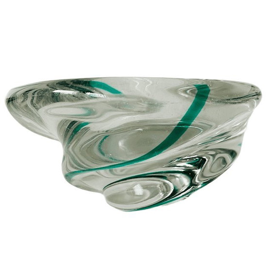 Image 1 of Bol en verre vintage du milieu du siècle Max Verboeket Maastricht Kristalunie années 1950