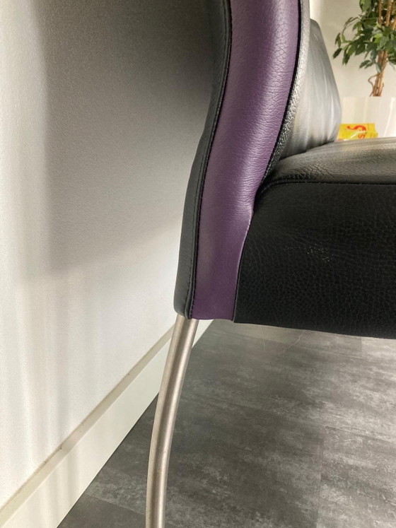 Dining bench black leather top condition – Benches, Metal (photo 3 of 5)