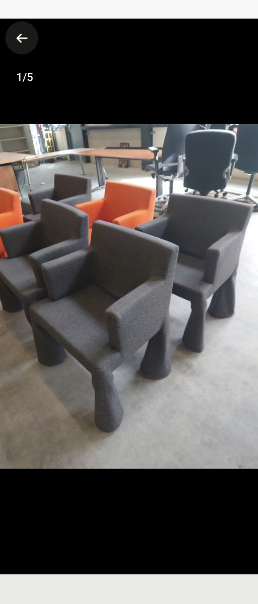 6 Moooi Chairs – eetkamerstoelen, Textile