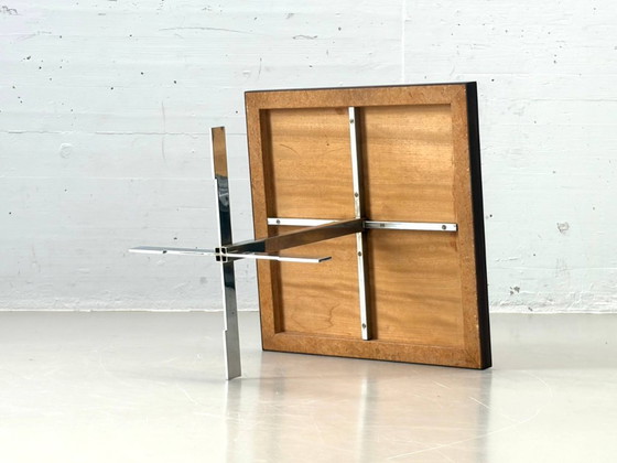 Image 1 of Bijzettafel met palissanderfineer en chromen frame, jaren 70