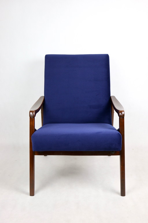 Fauteuil modèle tchèque en bleu océan attribué à Jiri Jiroutek, 1970S