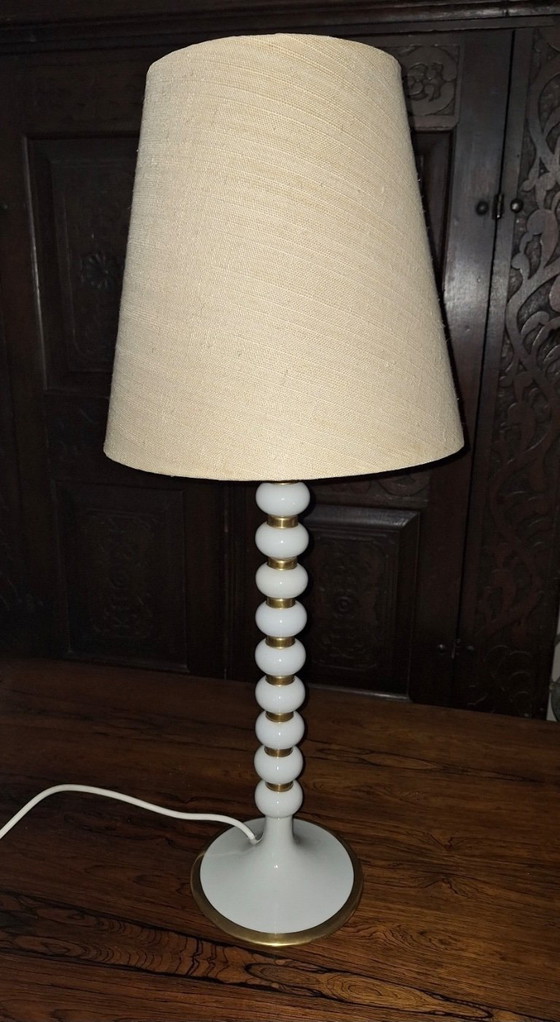 Mid-Century Tall Italian Table Lamp with Stacked Spheres, 1970s – Porcelain (photo 4 of 15)
