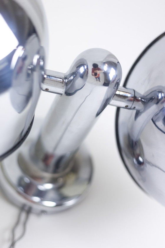 Image 1 of Verchromte Metall-Pendelleuchte. 1970er Jahre.