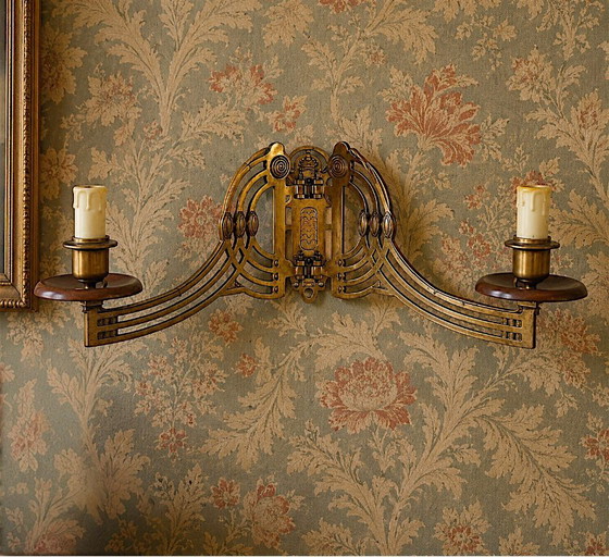 Art Nouveau Style Brass Articulated Double Piano Wall Sconce Lamp, 1900s, 1890s – Wall lights, Bronze (photo 2 of 13)