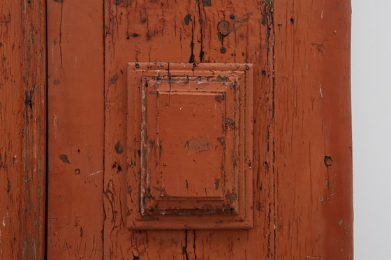 Image 1 of Grandes portes de monastère du 17e siècle en chêne laqué à la terre cuite, Portugal