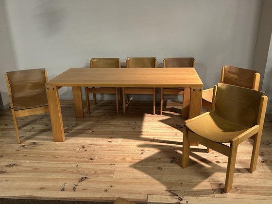 Image 1 of Vintage Ibisco Design Italiaans Tafel & 6 Stoelen Seventies