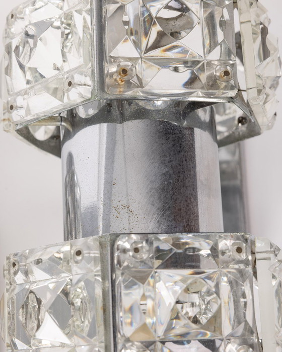 Image 1 of Paire de lampes murales en cristal des années 60 conçues par Kinkeldey