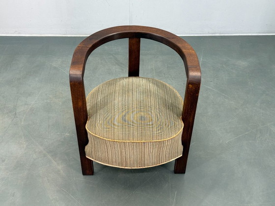 Image 1 of Sillón Art Déco checo de roble macizo de la década de 1930