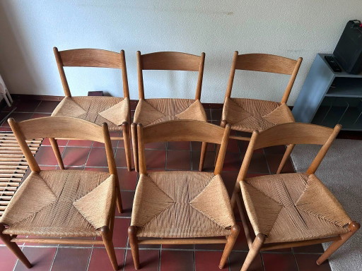 Hans J. Wegner Stoelen Incl. Tafel Børge Mogensen – eetkamerset, Paper, Wood