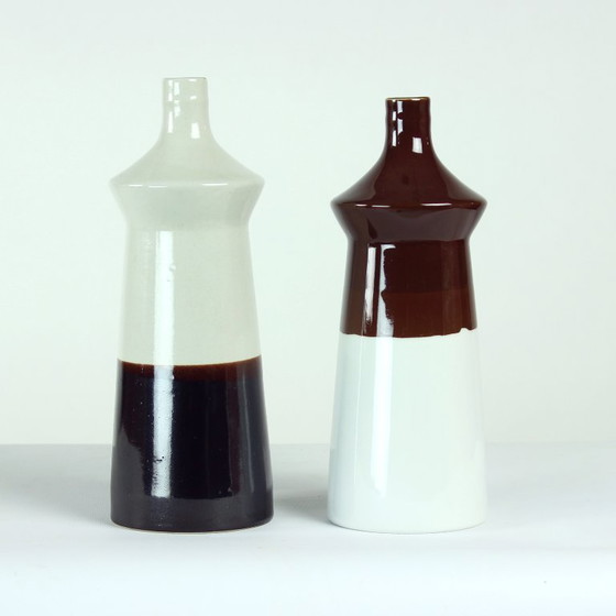 Image 1 of Zweiteiliges Set Keramikvasen von Jamberk, Tschechoslowakei, 1960er Jahre