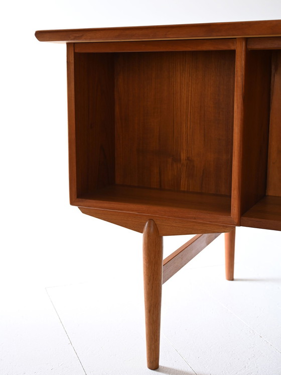 Image 1 of 1960s Scandinavian Teak Desk with Drawers