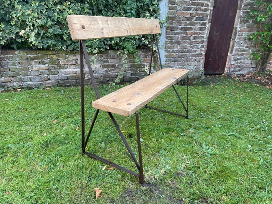 Banc vintage français avec dossier pour entrée ou jardin – Bancs de jardin, Wood, Iron (photo 11 of 19)