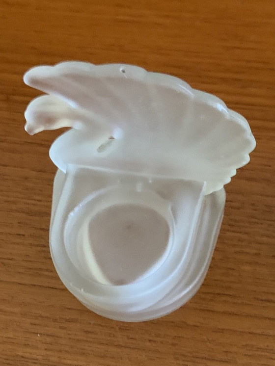 Image 1 of Bougeoirs cygnes en verre dépoli, style Art déco, lot de 2, années 1930