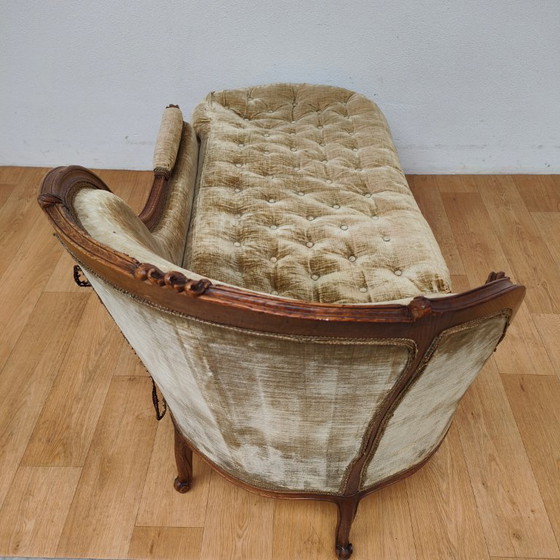 Image 1 of Divano chaise longue antico Luigi XV, divano a sdraio