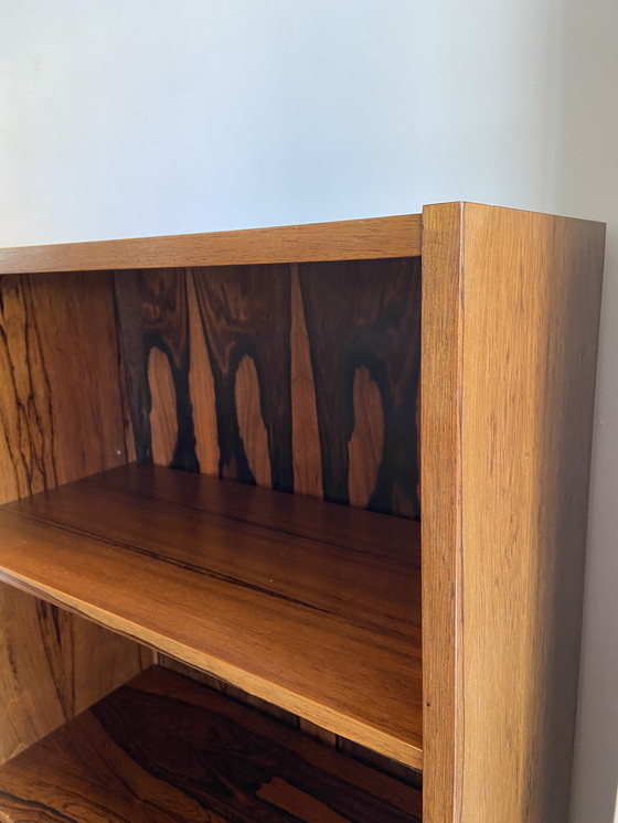 Image 1 of Vintage Rosewood Bookcase With Sliding Doors and Bar