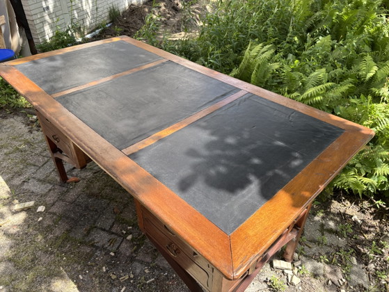Schreibtisch – Leather, Wood (photo 2 of 6)