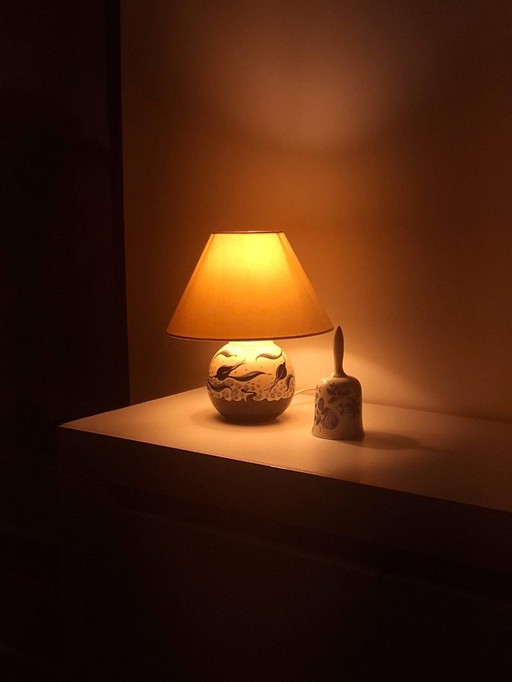 Hand-painted Zenith Gouda ceramic table lamp, Netherlands – 1950s-60s