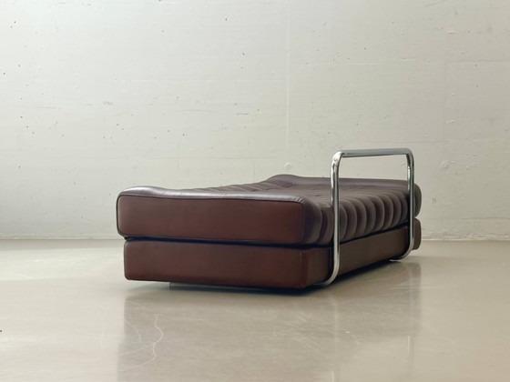 Image 1 of Iconische DS-85 slaapbank van De Sede, cognacbruin, Zwitserland, jaren 60.